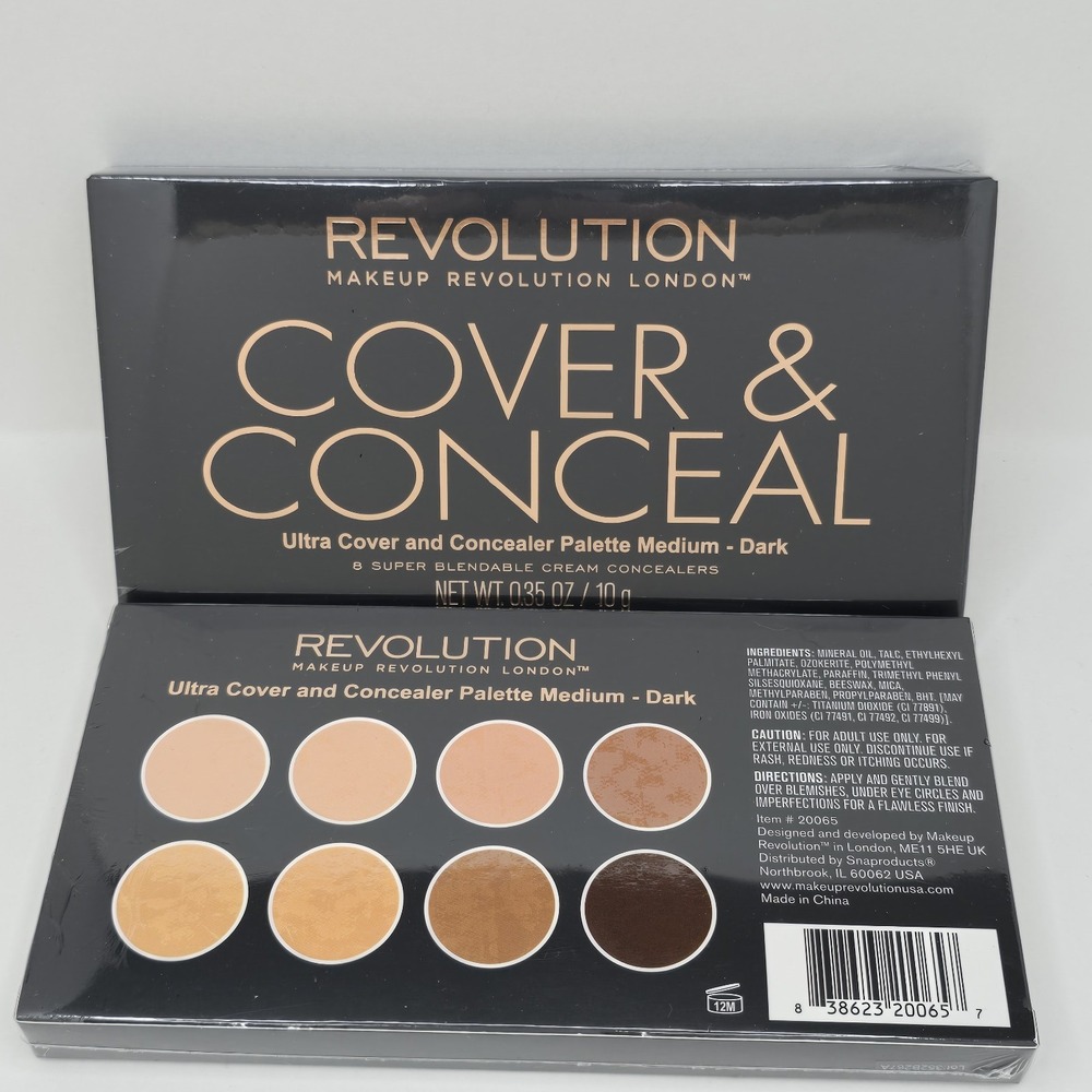 Revolution Ultra Cover & Conceal Palette Medium Dark Contouring & Mirror SEALED